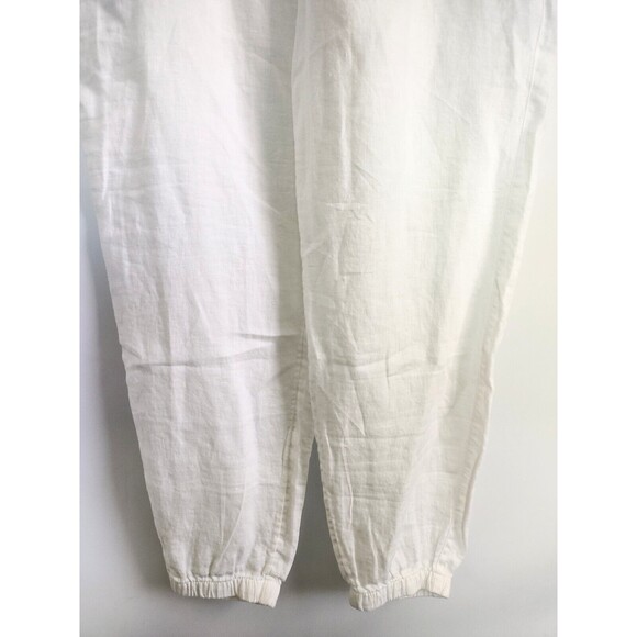 New Athleta Retreat 100% Linen Joggers Pants White Pull On Size 16 NWT Pockets - Picture 6 of 13